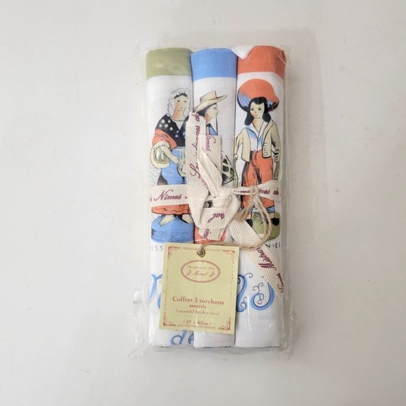 Mistral Country French Printed Kitchen Towels Set of Three NIP - Picture 3 of 3